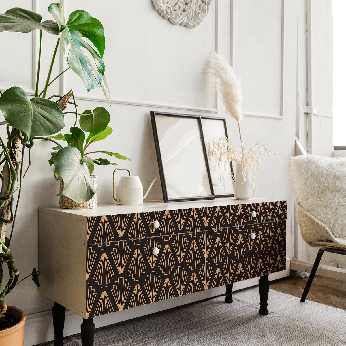 Ambiance Sticker Sticker met Scandinavische meubelafdrukken, Singrad-stijl, 40 x 60 cm Multi color
