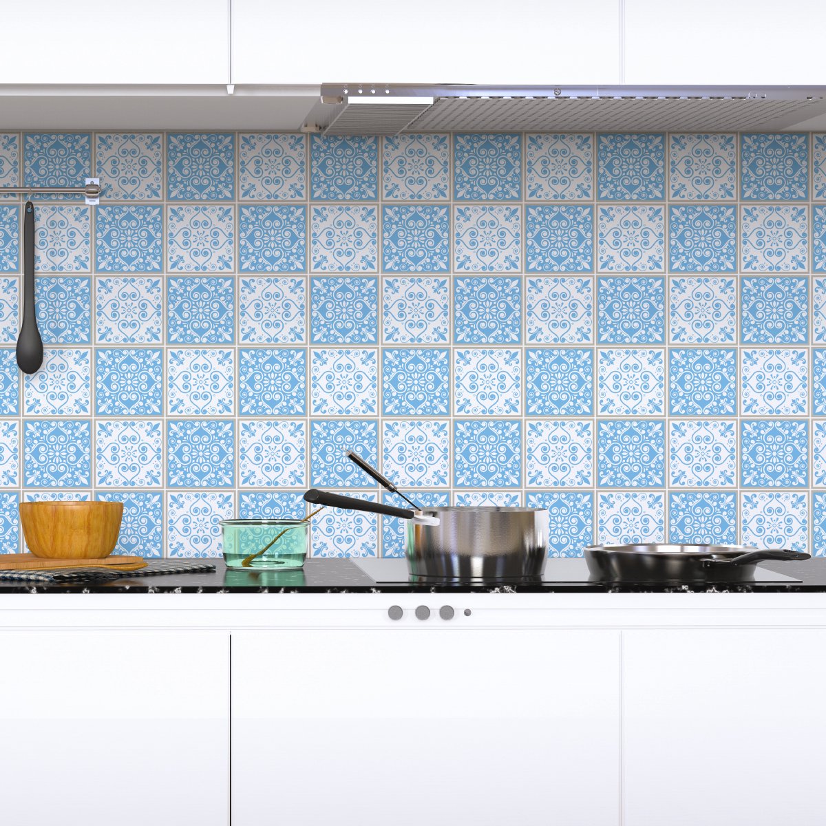 Ambiance Sticker Zelfklevende tegelmuurstickers voor keuken en badkamer - 24 Azulejos Catalina tegelstickers - 24 stickers 20x20cm Multi color
