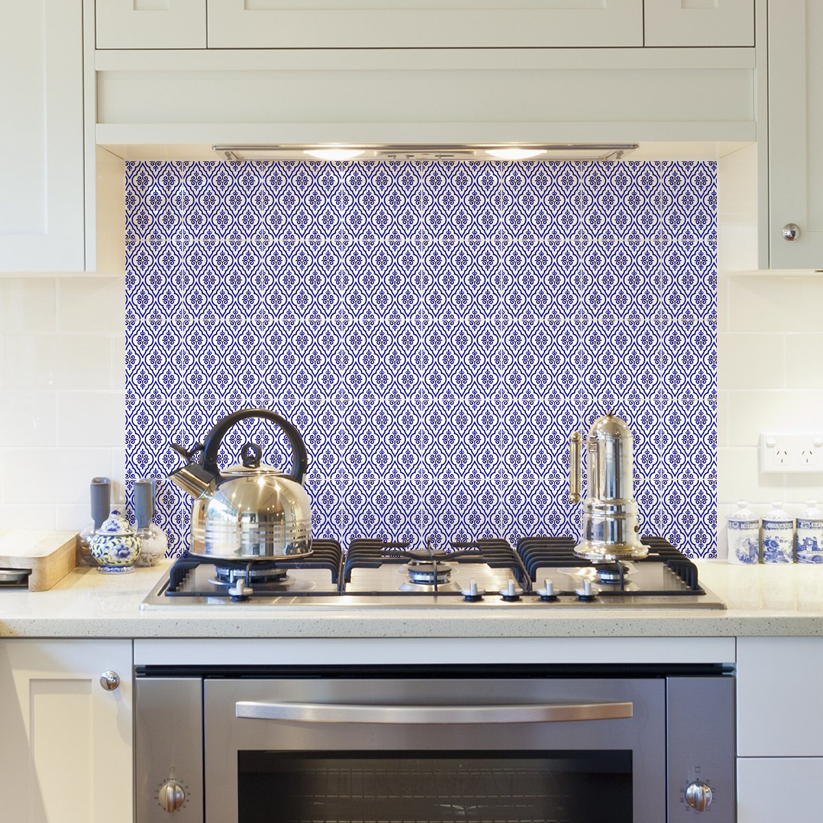 Zelfklevende muurtegelstickers voor keuken en badkamer - 24 Oosterse Nakhal cementtegelsti