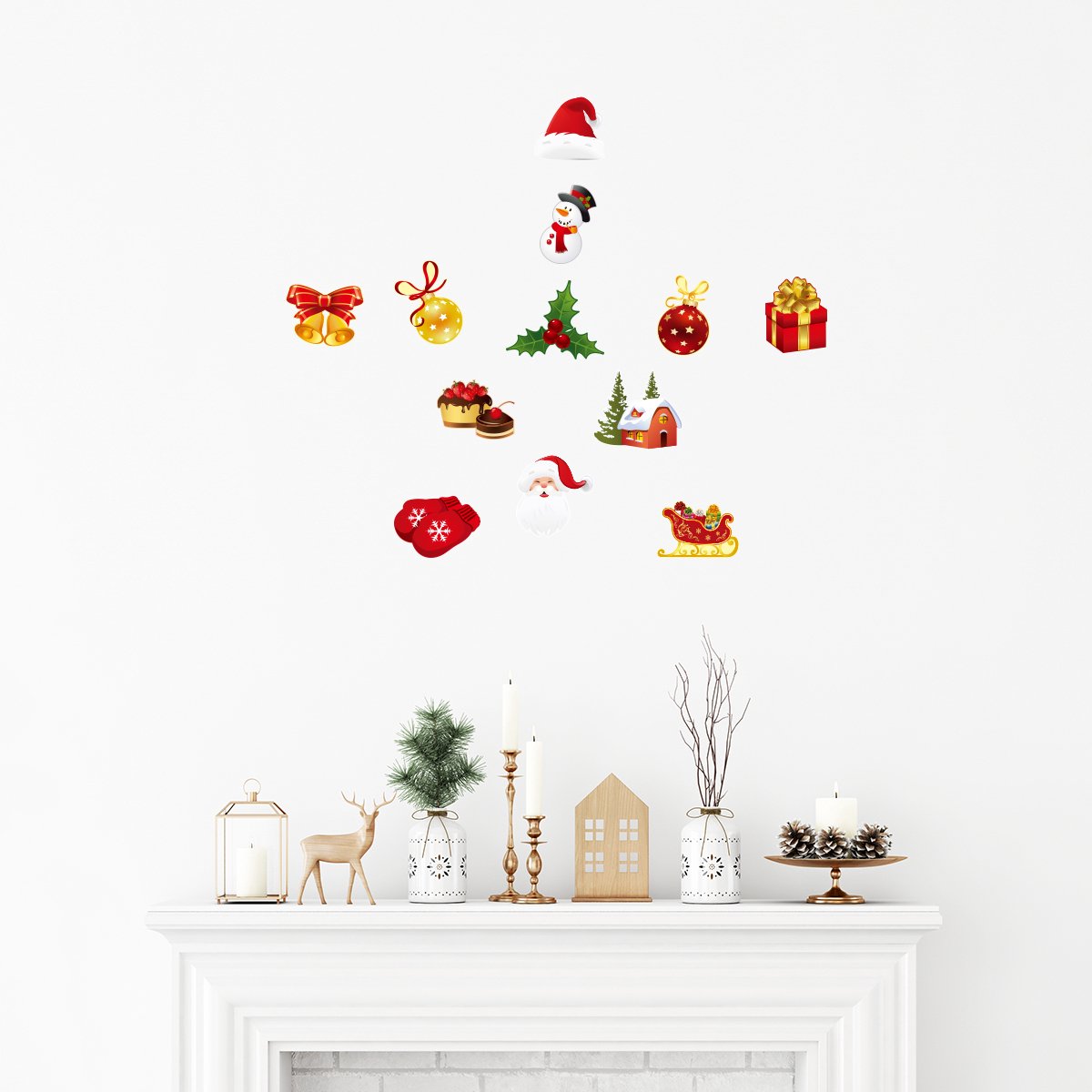Kerststickers, de vreugde van Kerstmis - Kerststickers - feestversiering - 20x25cm