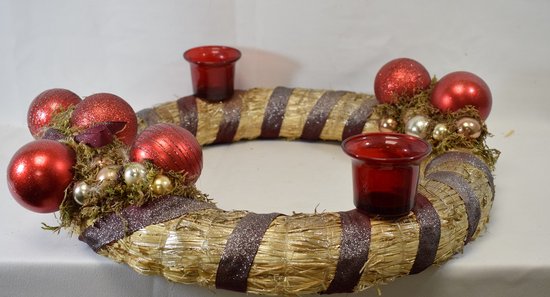 Rode bessen krans - bessen kunstmatige krans | 50 cm kerstkrans