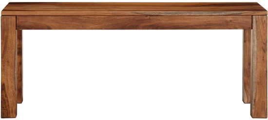 Bank 90 cm massief hout rubber bruin | -nl