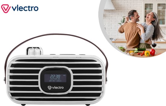 Vlectro - DAB+ radio met Bluetooth en alarmklok - DAB+ radio | bol