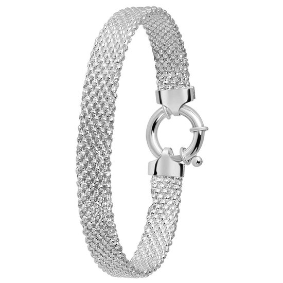 Lucardi Dames Armband popcorn - Echt Zilver - Armband - Cadeau - Moederdag - 21 cm - Zilverkleurig