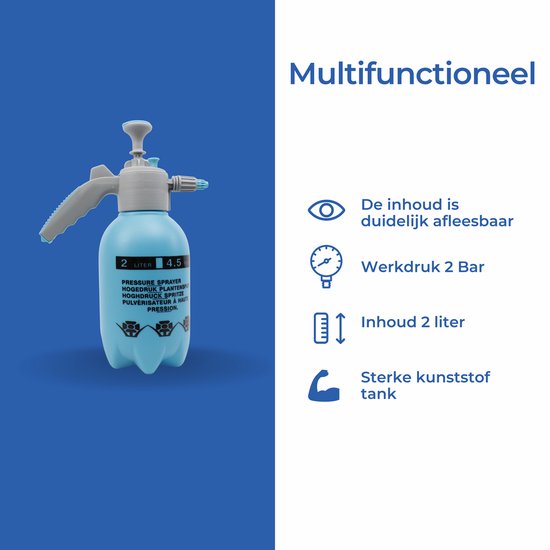 C-Line Marine Drukspuit 2 Liter - Tuinsproeier met Verstelbare Sproeikop - Plantenspuit Drukspuit - Onkruidverdelger - Druksproeier van Merkloos	 — afbeelding 4