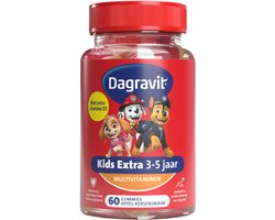 Dagravit Kids Paw Patrol 3-5 jaar multivitaminen - Vitamine C en mineraal zink dragen bij aan normaal functioneren van het immuunsysteem - 60 gummies