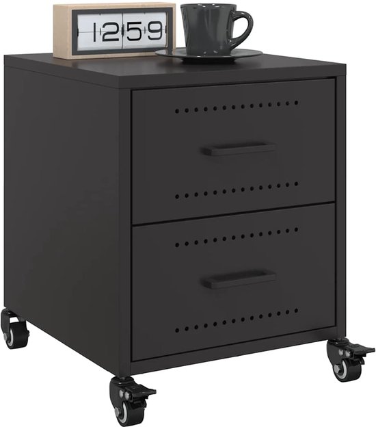 Table de chevet moderne beige Inarrow avec 2 tiroirs et pieds dorés