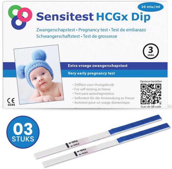 Sensitest Zwangerschapstest Dipstick Extra Vroeg 6 dagen eerder - 3 stuks