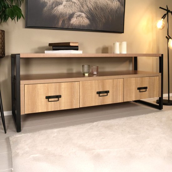 Meuble TV industriel mélamine Harper 150cm Meuble TV