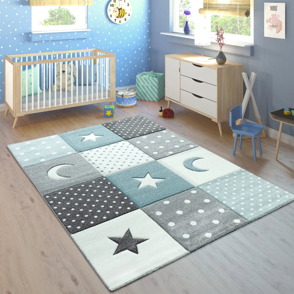 Flycarpets Kindervloerkleed - Cosena - Blauw