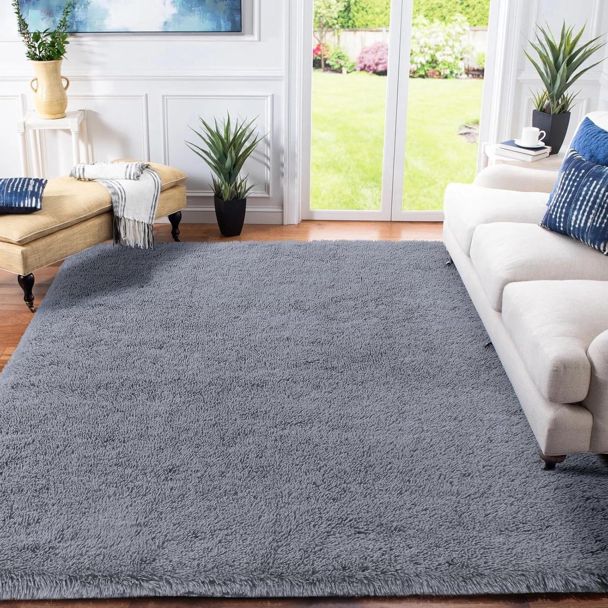 Hoogpolig vloerkleed - modern en zacht - 160 x 230 cm - grijs