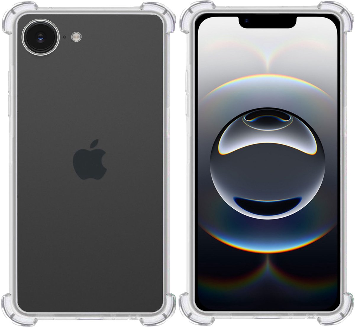 TechNow Hoesje geschikt voor iPhone 16e – Extreme Shock Case – Case Transparant