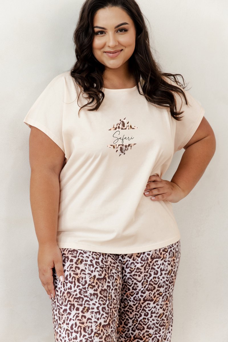 Taro Short Pyjama - Zomer Pyjama - Chrissy. Ecru multi