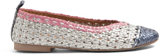 Lazamani - Ballerines Femme Brisa Cuir Argent - Taille 40