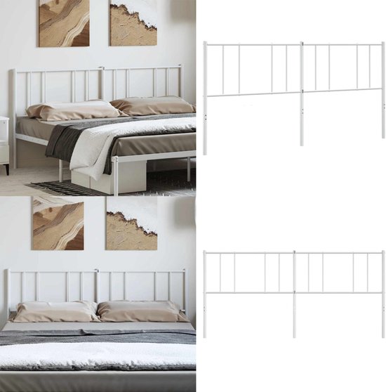 vidaXL Tête de lit 180 cm Métal Blanc - Tête de lit - Têtes de lit - Tête de lit - Tête de lit en métal