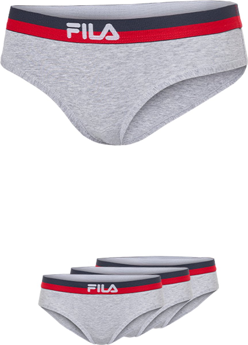 FILA - Gekleurde Waistband Urban Brief | 3-Pack | Dames Slip | Maat XS - Grijs