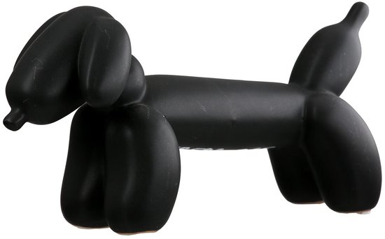 Gilde Handwerk - Statue - Sculpture - Chien - Teckel - Céramique - Zwart - Balloon Dog - 21x10x10cm