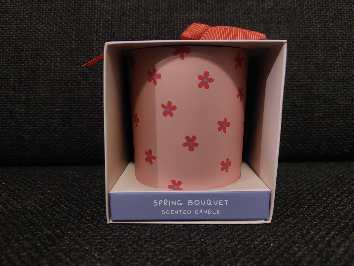 Lente Geurkaars in Glas - Spring Bouquet - Lente Bloemen | Voorjaarskaars met beschilderd glas - Lentegeur Geurkaars - Frisse Geurkaars in Glas