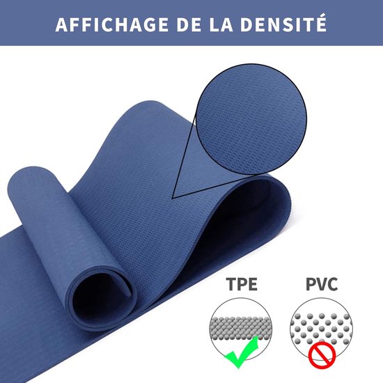 Gymnastiekmat - Antislip Fitnessmat - 1 stuk - Marine - 183 x 61 x 0,6 cm — afbeelding 2