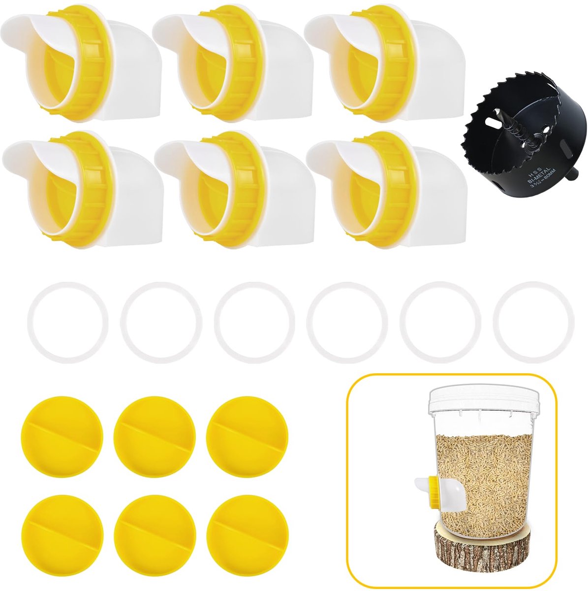 Automatische Kippenvoederbak zonder Afval – Knaagdier- en Weerbestendig Voer voor Kippen en Eenden