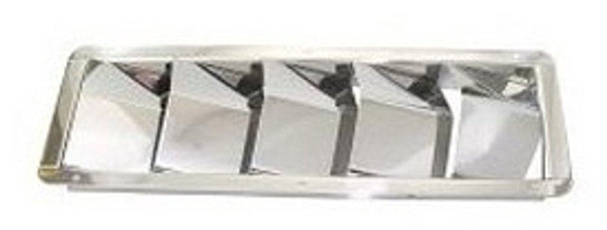 BREG Motorruimte ventilatieroosters van RVS - 5 schilden - 326x114mm