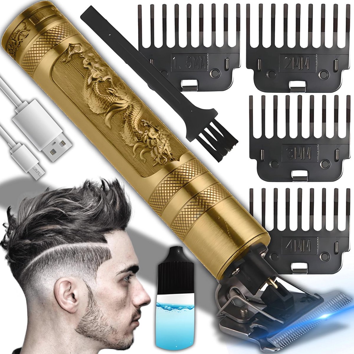 Professionele Draadloze Tondeuse en Baardtrimmer met Oplaadbare Accu voor Heren en Kinderen