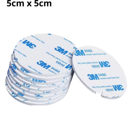 3M Dubbelzijdige Zelfklevende Tape - Rond - Stickers - Tape - Plakband - 50 x 50 mm - 10 stuks