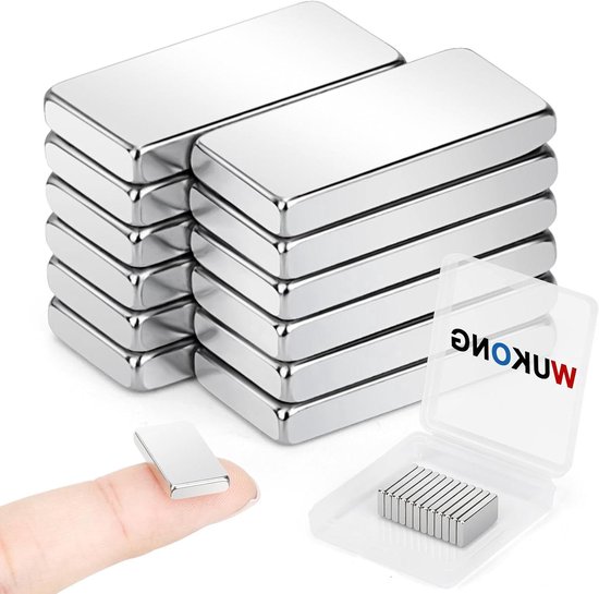 Wukong Magneetten, zelfklevend, sterk, 50 x 10 x 3 mm, 10 stuks neodymium magneten, extra sterk
