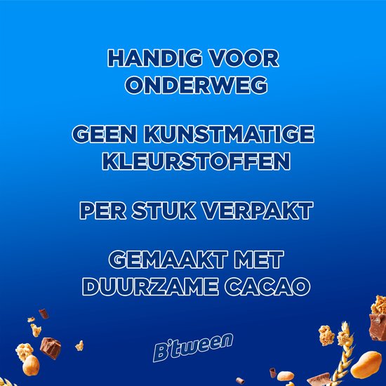 B'tween: Handig voor onderweg, geen kunstmatige kleurstoffen, per stuk verpakt, gemaakt met duurzame cacao.