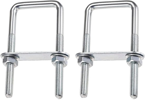 M8 U-bout met moeren en ringen, U-vormige ronde bevestigingsmiddelen voor 26.9mm (3/4) pijp diameter, Verzinkte stalen U-bout buissteun ronde bochtklem (5 stuks