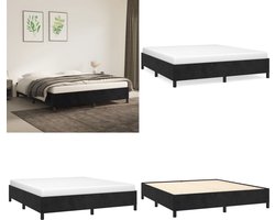 vidaXL - Boxspring - bed - 180x200 - cm - fluweel - zwart