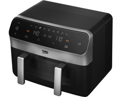 Beko FRL6488 dubbele Airfryer - Zwart - 9,5 l inhoud - 2400 W - Warmhoudfunctie - Timer