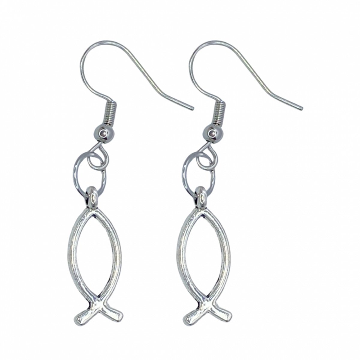 zilver Ichthus oorbellen