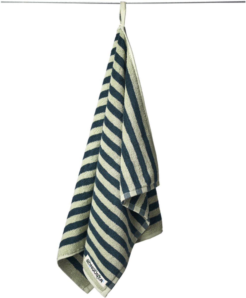 Bongusta Handdoek Zeeschuim & Groen Streep 50x 80 cm Naram