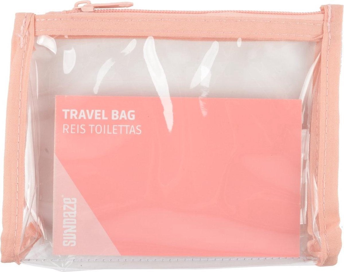Sundaze Toilettas 15 X 10 Cm Transparant/roze