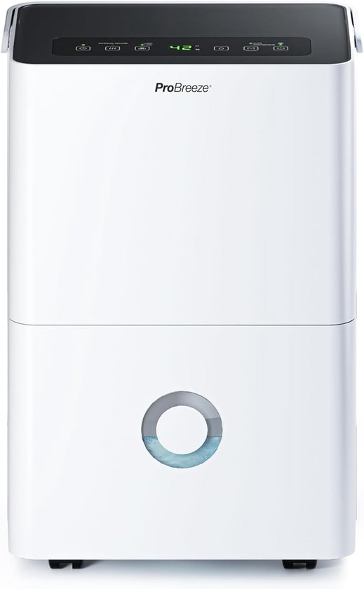 Pro Breeze Luchtontvochtiger met Smart App - 30 Liter per Dag Dehumidifier, Wifi, 4L Tank, incl Afvoerslang, 24 Uurstimer, Kinderslot - Mobiele Schimmelverwijderaar en Ontvochtiger