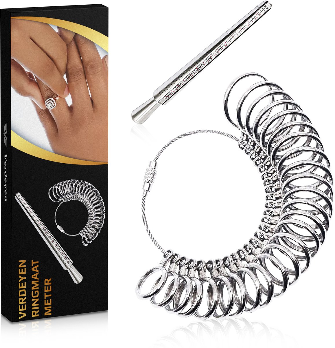 Verdeyen® Ringmaat Meter voor elke ringmaat - Ring Sizer - Ringmeter - RVS