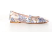 Maury dames ballerine Fleur beige blauw