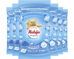 Robijn - Droogtrommeldoekjes - Morgenfris - beschermen kleuren en stoffen en helpen tegen statische kleding - 6 x 20 stuks