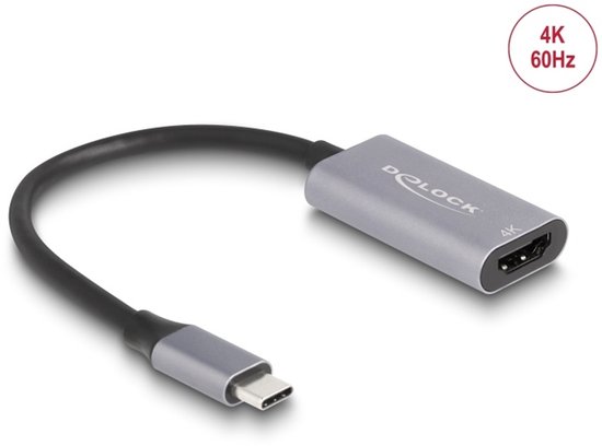 Adaptateur Delock USB Type-C™ mâle vers HDMI femelle (DP Alt Mode) 4K 60 Hz avec HDR et HDCP