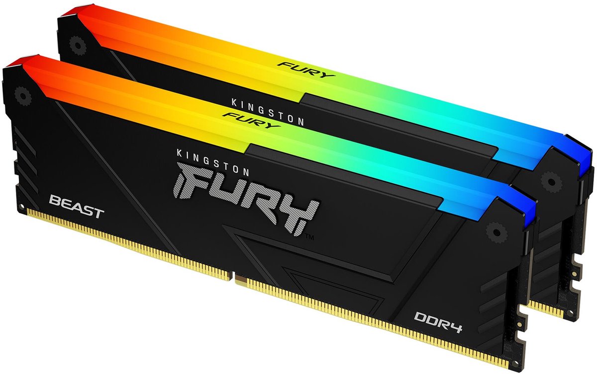 Kingston FURY 32 GB DDR4-3200 Kit werkgeheugen KF432C16BB2AK2/32, Beast RGB, XMP