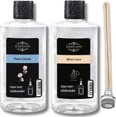Scentchips Pure cotton + Miss coco + Lont - Geurolie Voor Oliebrander Set van 2 - Inclusief Geurlont - Parfum Olie - Geurolie Voor Lampenolie - Geurlamp Olie - 475ml x 2