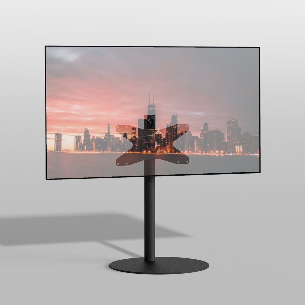 TV vloerstatief SPHERE 80 Design Tv standaard Trendy Zwart Staal 32-65” - VESA 400x200