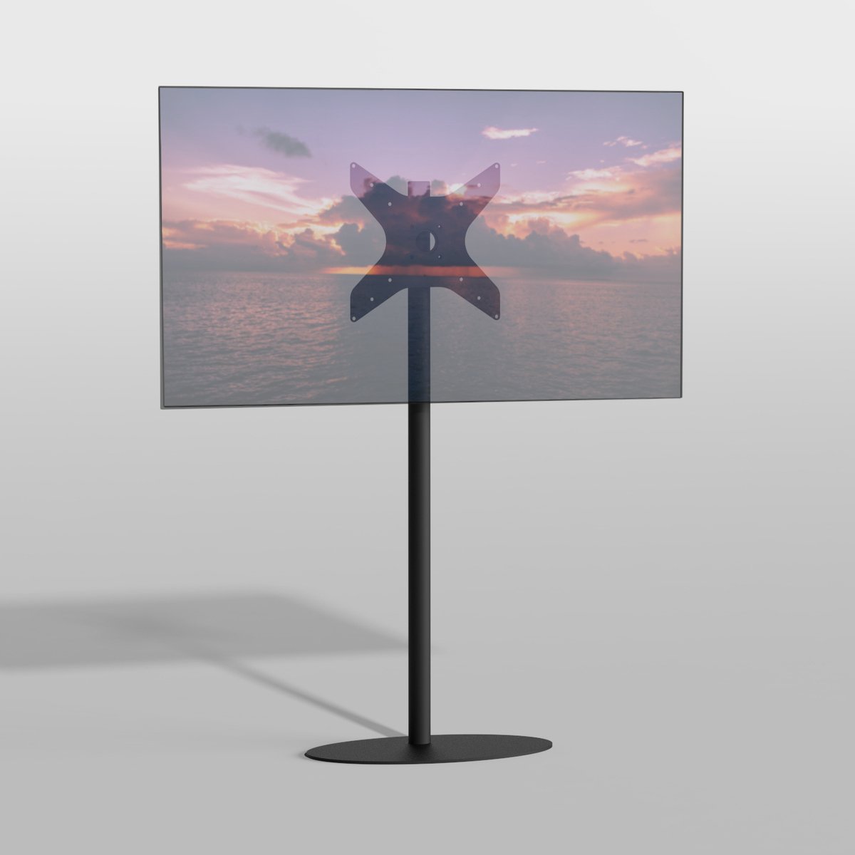 Cavus TV Vloerstatief ELLIPS 150 - zwart - hoogte 150cm – VESA 400x400