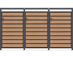 TuinChamp Containerberging staal houtlook 3 containers - Kliko ombouw