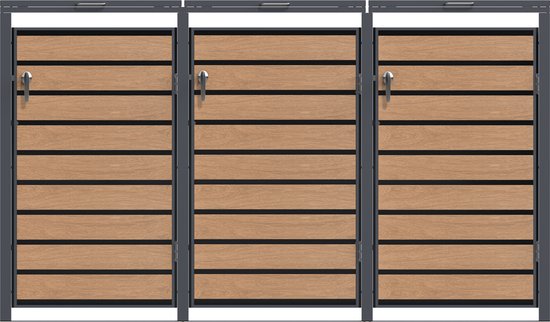 TuinChamp Containerberging staal houtlook 3 containers - Kliko ombouw