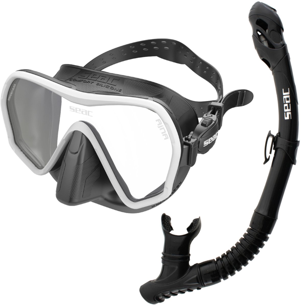 Seac Sub Ajna Snorkelset Zwart/Wit