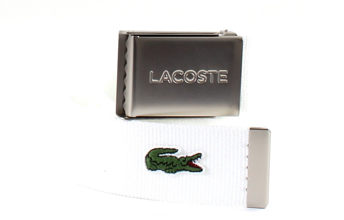LACOSTE Riem Casual Woven Strap W130 Bright White Wit