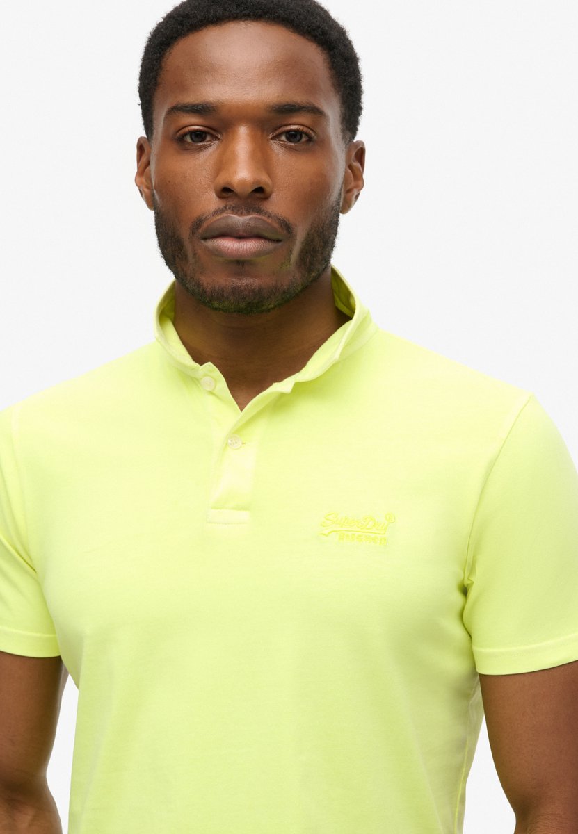 Superdry Poloshirt Essential Logo Neon Jersy Polo M1110419a Dry Fluro Mannen Geel