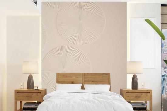 Behang - Fotobehang Japandi - Beige - Modern - Breedte 190 cm x hoogte 260 cm